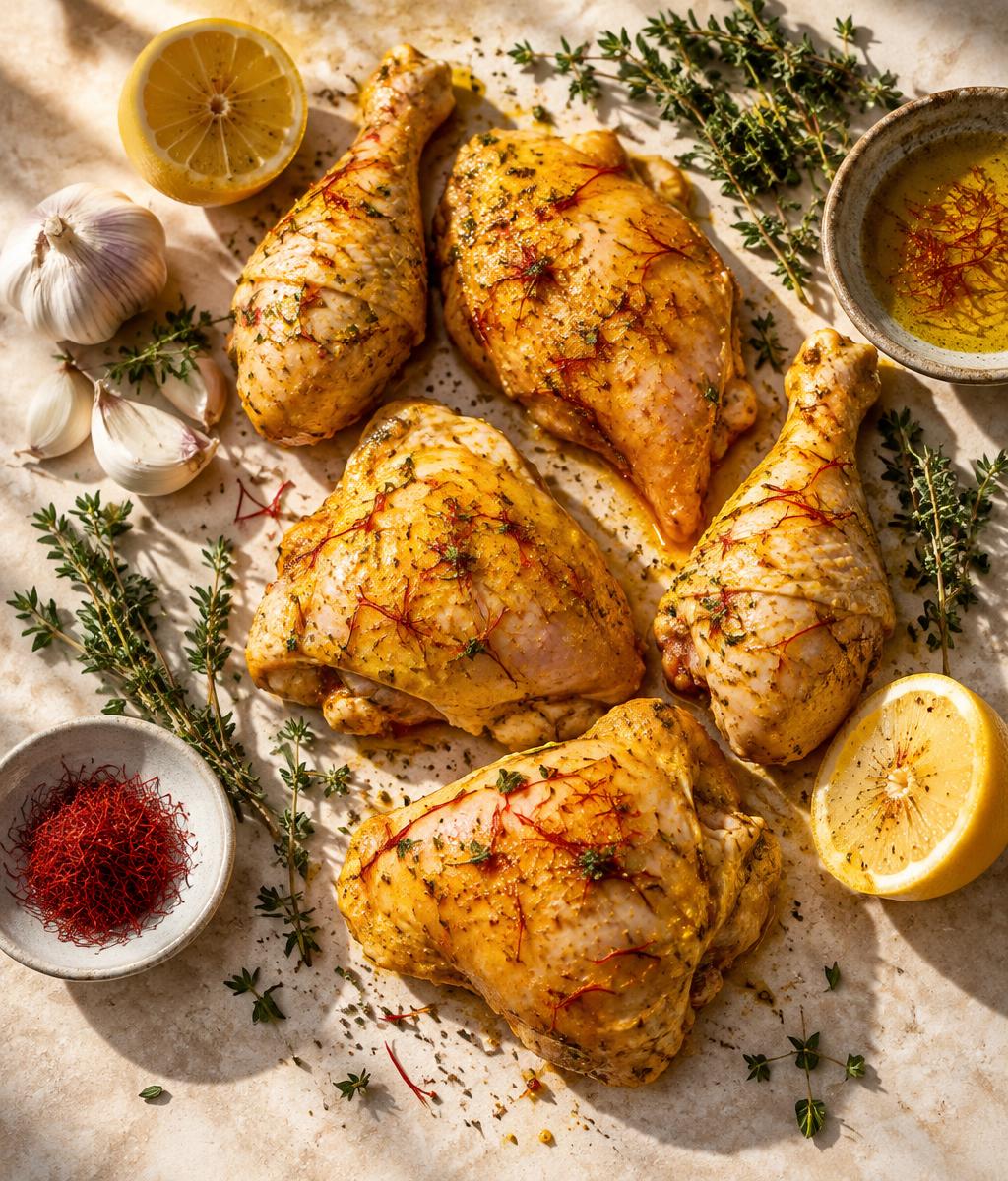 مرغ زعفرانی و لیمو